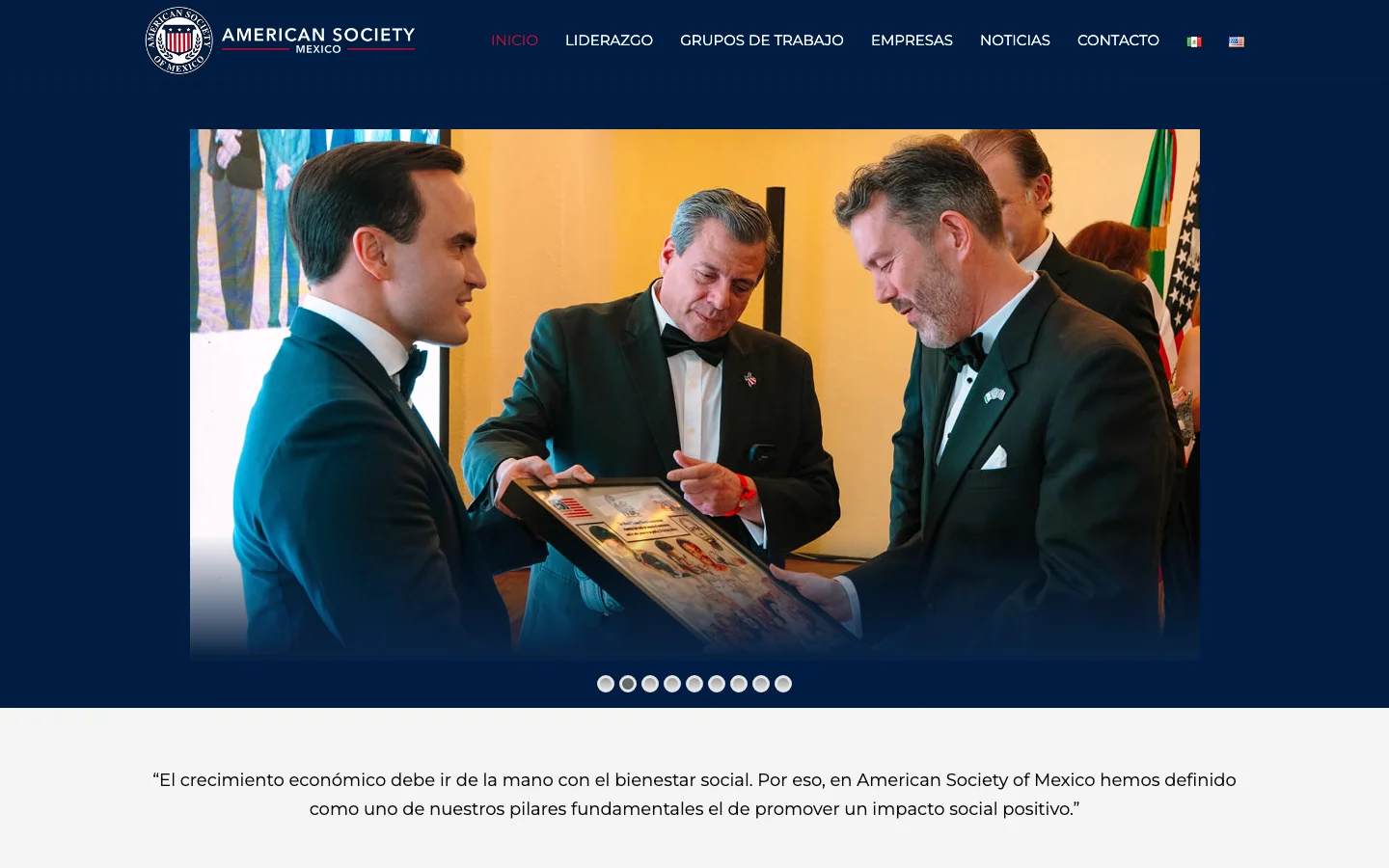 AmSoc: sitio institucional de The American Society of Mexico — desktop