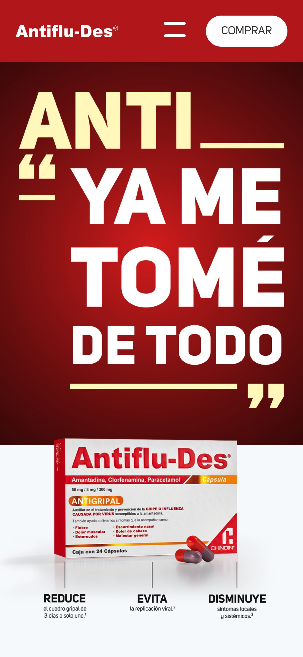 Sitio web institucional para marca farmacéutica líder — móvil